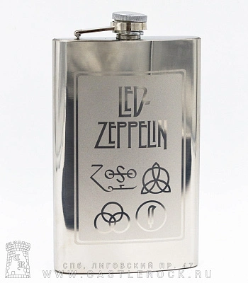 фляга стальная с гравировкой led zeppelin 10 oz