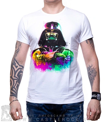 футболка darth vader дарт вейдер (белая, светится)