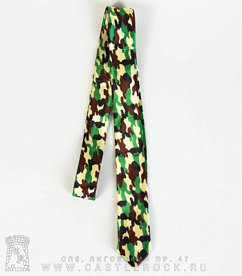 галстук камуфляж зеленый яркий (узкий)