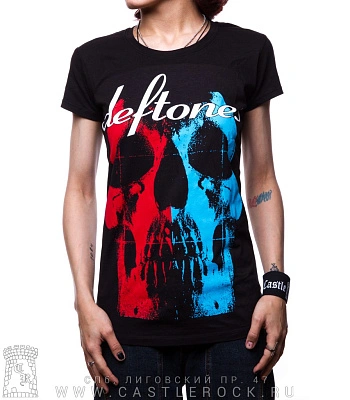 женская футболка deftones (череп)