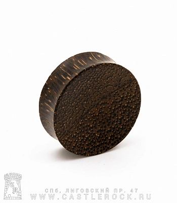 Плаг Дерево Коричневый (темный, текстурный) 37 мм