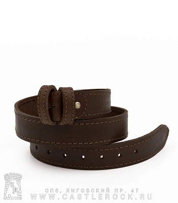 ремень кожаный полотно без пряжки (коричневый, прострочка)
