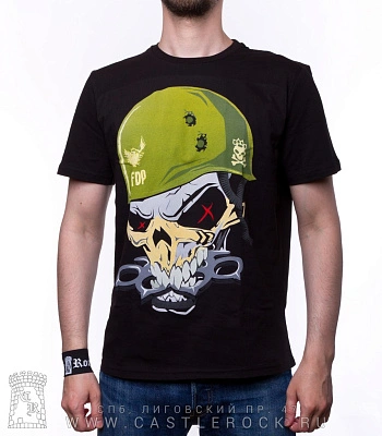 футболка five finger death punch (череп в каске)