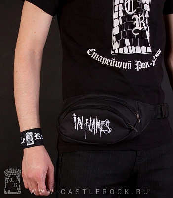 сумка на пояс с вышивкой in flames