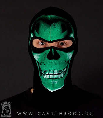 шапка балаклава череп (зеленый)