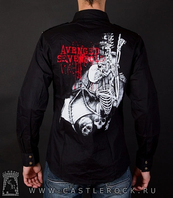 рубашка с длинным рукавом avenged sevenfold (скелет с крыльями)