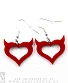 серьги сердце рогатое (красные)