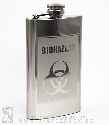 фляга стальная с гравировкой biohazard 10 oz