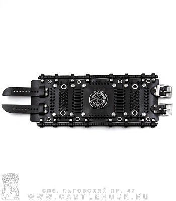 напульсник кожаный стимпанк черный (bspkv-4) цветок папоротника