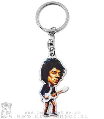 брелок металлический jimi hendrix (с гитарой)