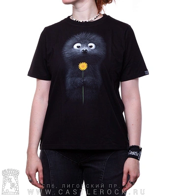 женская футболка ежик (прямая, светится)