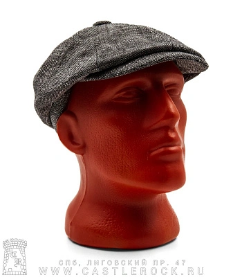 кепка-хулиганка твид (утепленная, серая)