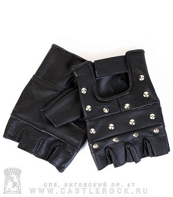 перчатки кожаные обр/пал first с клепками конусом