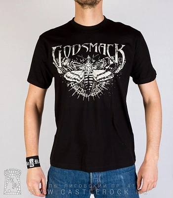 футболка godsmack (мотылек, ч/б)