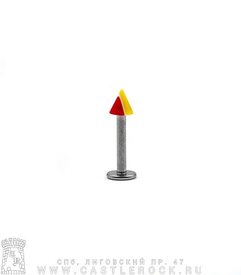 Лабрет Сталь с Акриловым Шипом (раста) 1,6 х 10 х 4