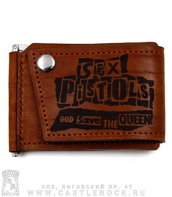 зажим для купюр с держателем карт sex pistols "god save the queen" (гравировка, ручная работа)