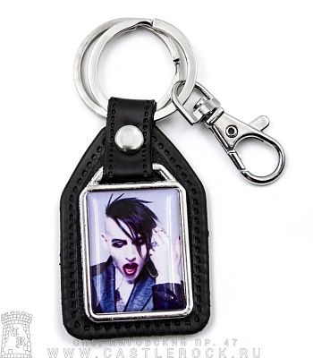 брелок прямоугольный на подкладке marilyn manson