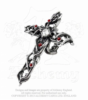 кольцо alchemy gothic (алхимия готик) r192 thorny cross handspan