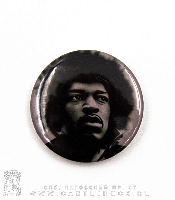 значок jimi hendrix (ч/б)
