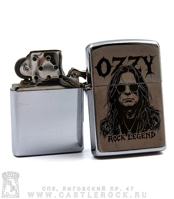 зажигалка с гравировкой ozzy osbourne "rock legend"