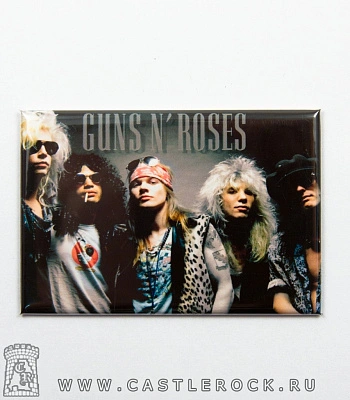 магнит прямоугольный guns'n'roses (группа, темный фон)