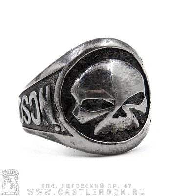 кольцо harley-davidson (череп, объемный)