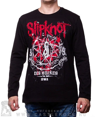 футболка slipknot "des moines. iowa 1995" д/р