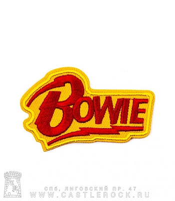нашивка термо david bowie (лого, желтая, вышивка)