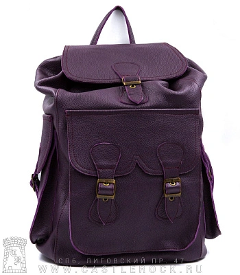 рюкзак кожаный o'skull фиолетовый (большой)