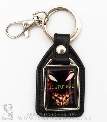 брелок прямоугольный на подкладке disturbed