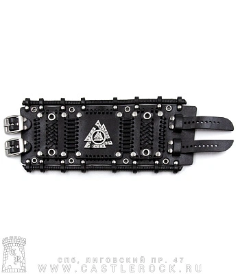 напульсник кожаный стимпанк черный (bspkv-2) валькнут