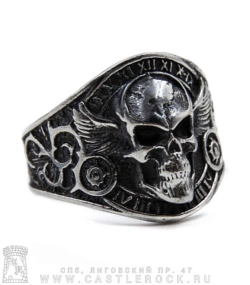 кольцо череп крылатый (стимпанк)