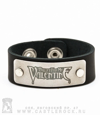 браслет кожаный bullet for my valentine (широкий)