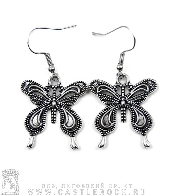серьги бабочка (капельная)