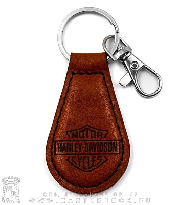 брелок кожаный с гравировкой harley-davidson