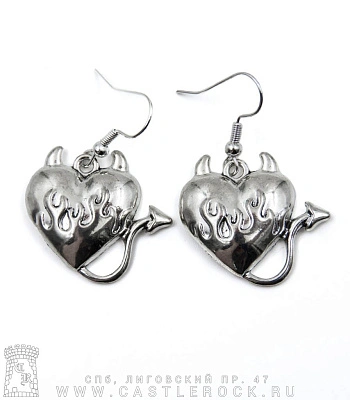 серьги сердце демоническое