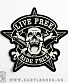 нашивка термо череп и кости "ride free live free" (вышивка)