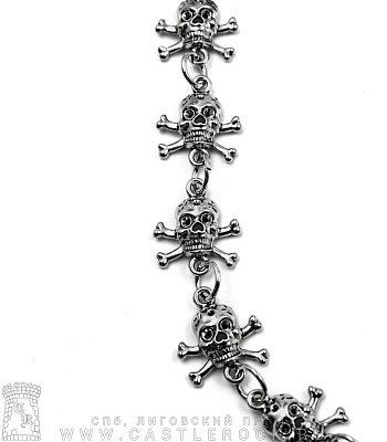 цепь с карабином черепа и кости