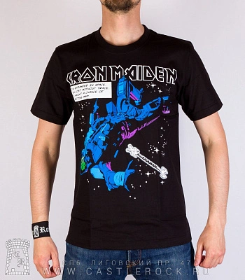 футболка iron maiden "the final frontier" (скелет космонавта)