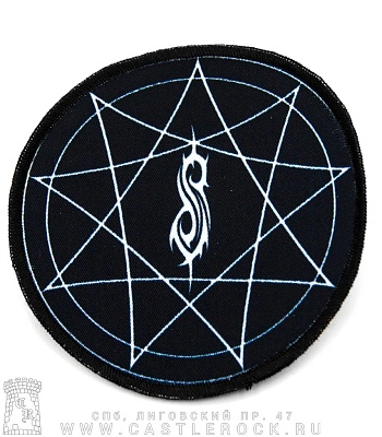 нашивка slipknot (лого ч/б, круглая)