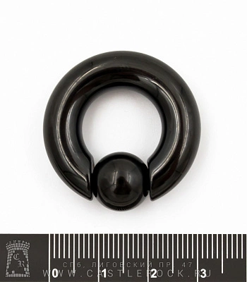 Кольцо BCR Хард Сталь Черное 8 х 16 х 12 (с пружинным шариком)