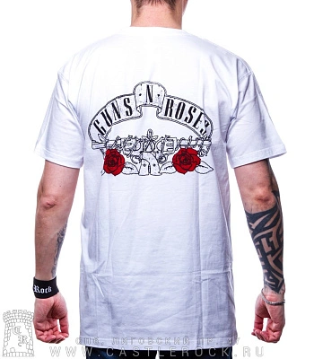 футболка guns'n'roses (лого, белая)