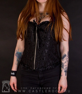корсет черный с узором (на молнии)