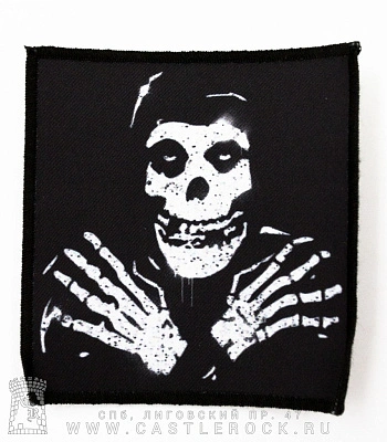 нашивка misfits (скелет ч/б)