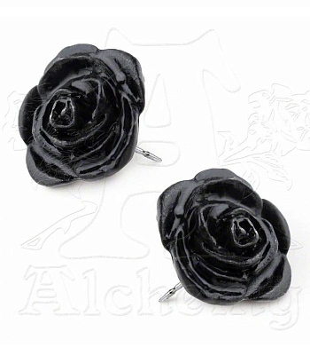 серьги alchemy gothic (алхимия готик) e339 black rose