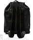 рюкзак кожаный o'skull черный (два кармана, прострочка белая)