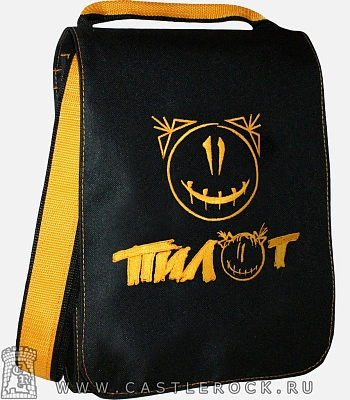 сумка с вышивкой пилот люська (лого, черная)