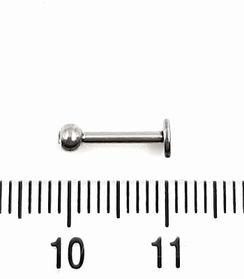 Лабрет Титан с Шариком со Стразом (розовым светлым) 1,2 х 8 х 3