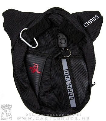 сумка на бедро текстиль черная (с карабином)