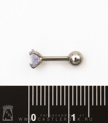 Микроштанга Сталь со Стразом (прозрачным) 1,2 х 6 х 4/5